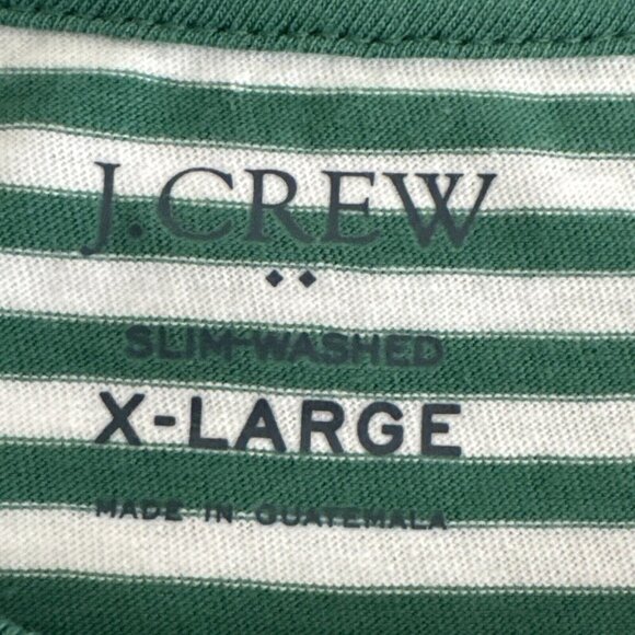 J.Crew Factory  Men's XL Slim Washed Short Sleeve Crew Tee Green Striped NWT - Picture 6 of 12